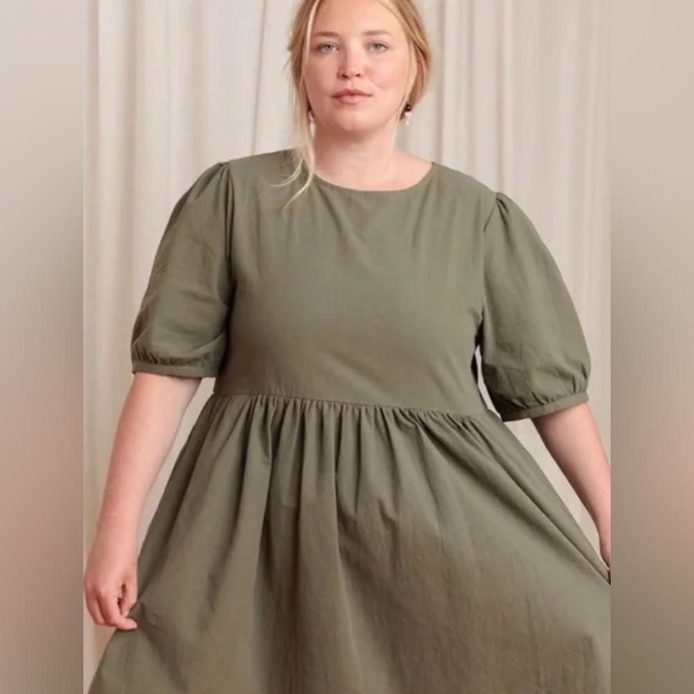 Tradlands Nico 2.0 Balloon Sleeve Dress - Dark Olive